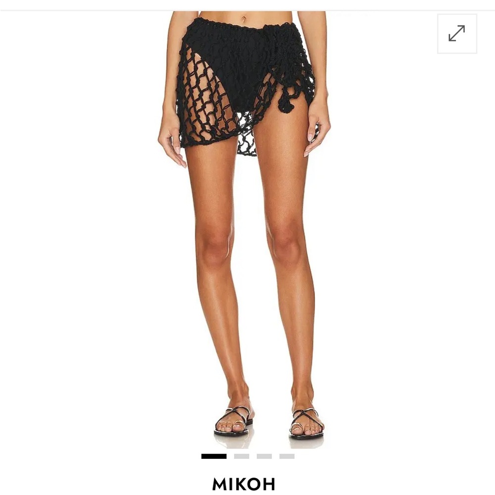 Mikoh Elegant Black Macrame Sarong